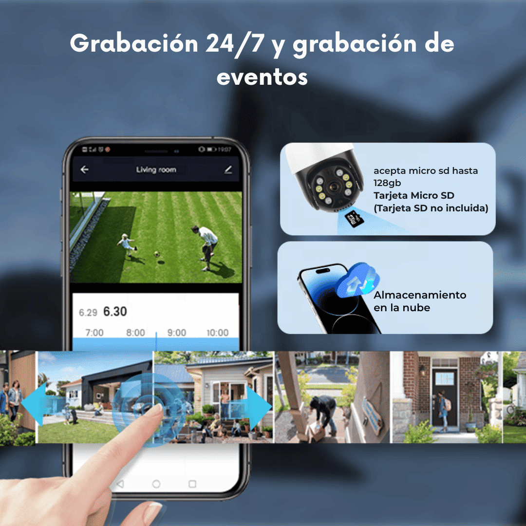 Cámara WiFi Domo PTZ VeeZoom WS-Q202B 2MP