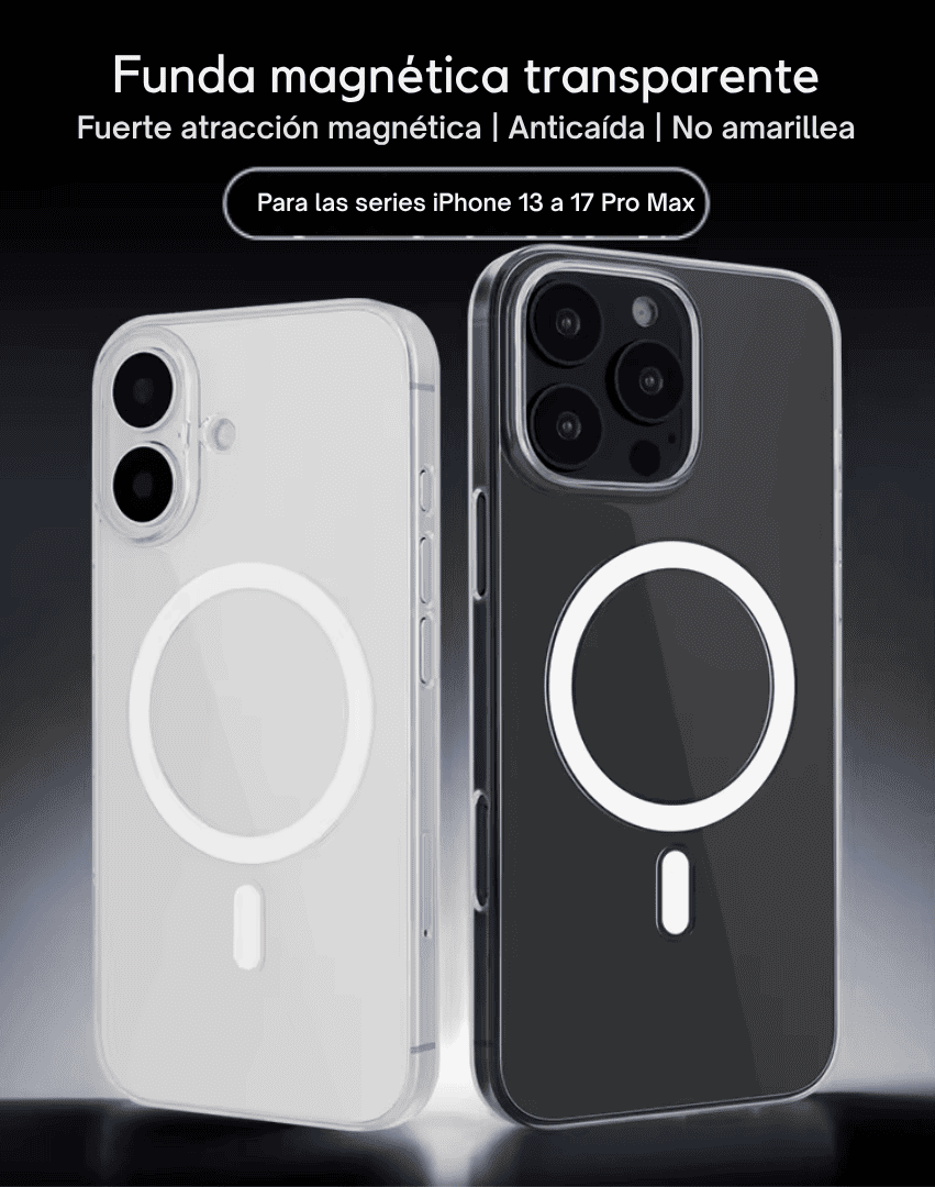 Funda Transparente Ultrafina con MagSafe — iPhone 13 al 17 Pro Max