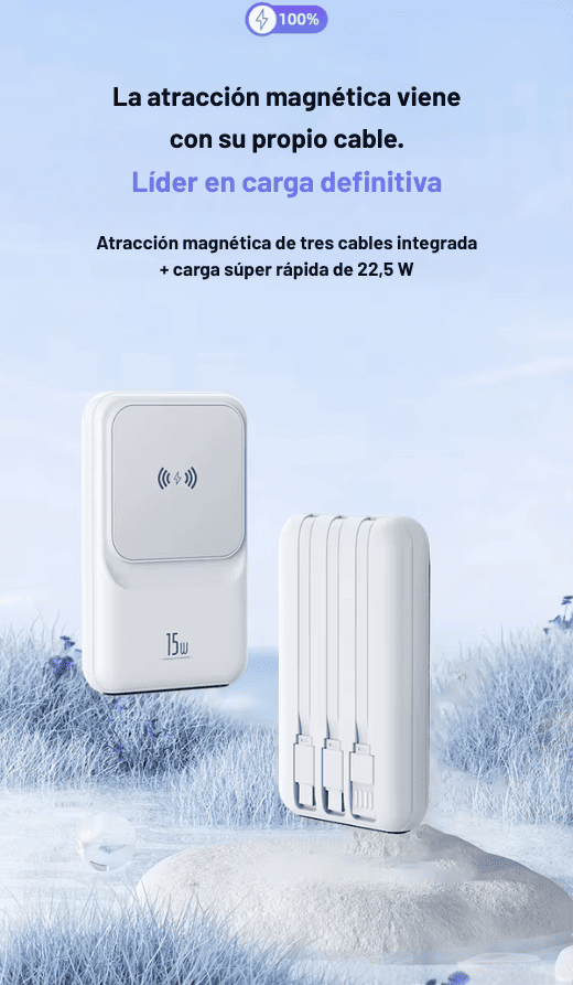 CARGADOR PORTATIL MAGSAFE ECOPOWER EP-C860 / 12000MAH / 3 EN 1