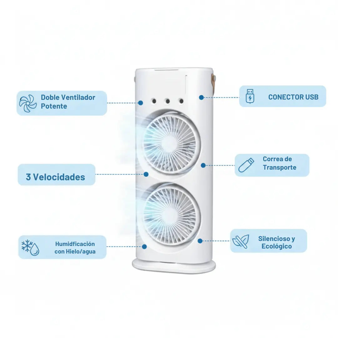 Ventilador de Mesa con Humidificación