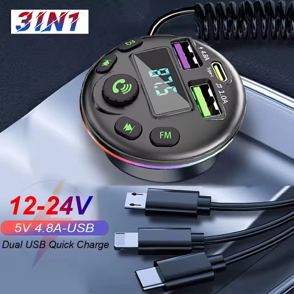 Transmisor FM Bluetooth con cargador 36w
