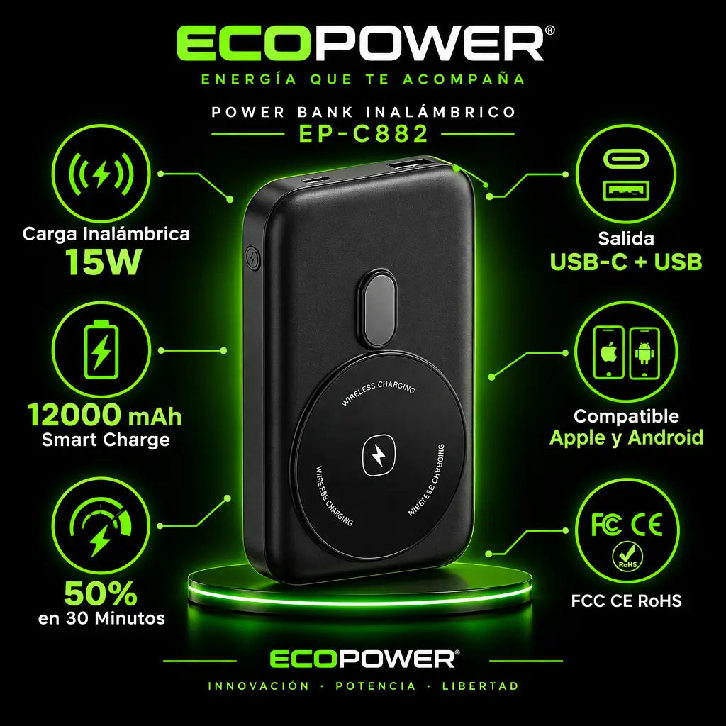 Power Bank Ecopower EP-C882 12000 mAh Smart Charge