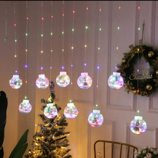 GUIRNALDAS DE PELOTAS LED CON PAPA NOEL