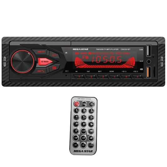 Radio Automotriz MegaStar CDX261BT 4 de 65 watts con Bluetooth USB