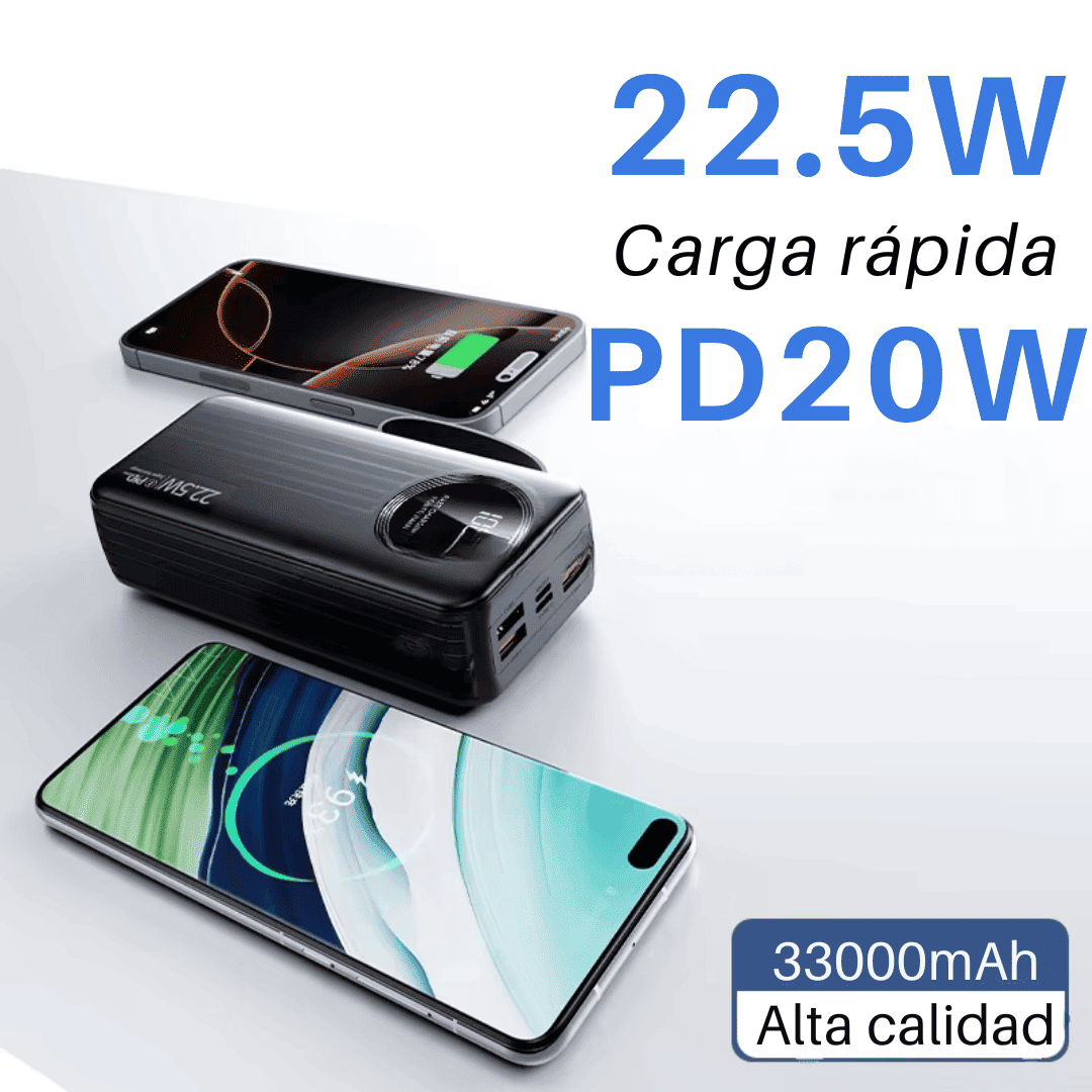 Cargador Portátil Ecopower EP-C838 33000mAh - Carga Rápida 22.5W