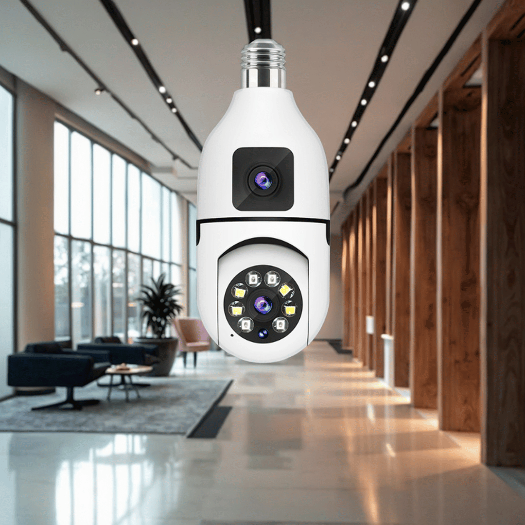 Foco Cámara de Seguridad WiFi Doble Lente 360° 4MP A3056 PRO