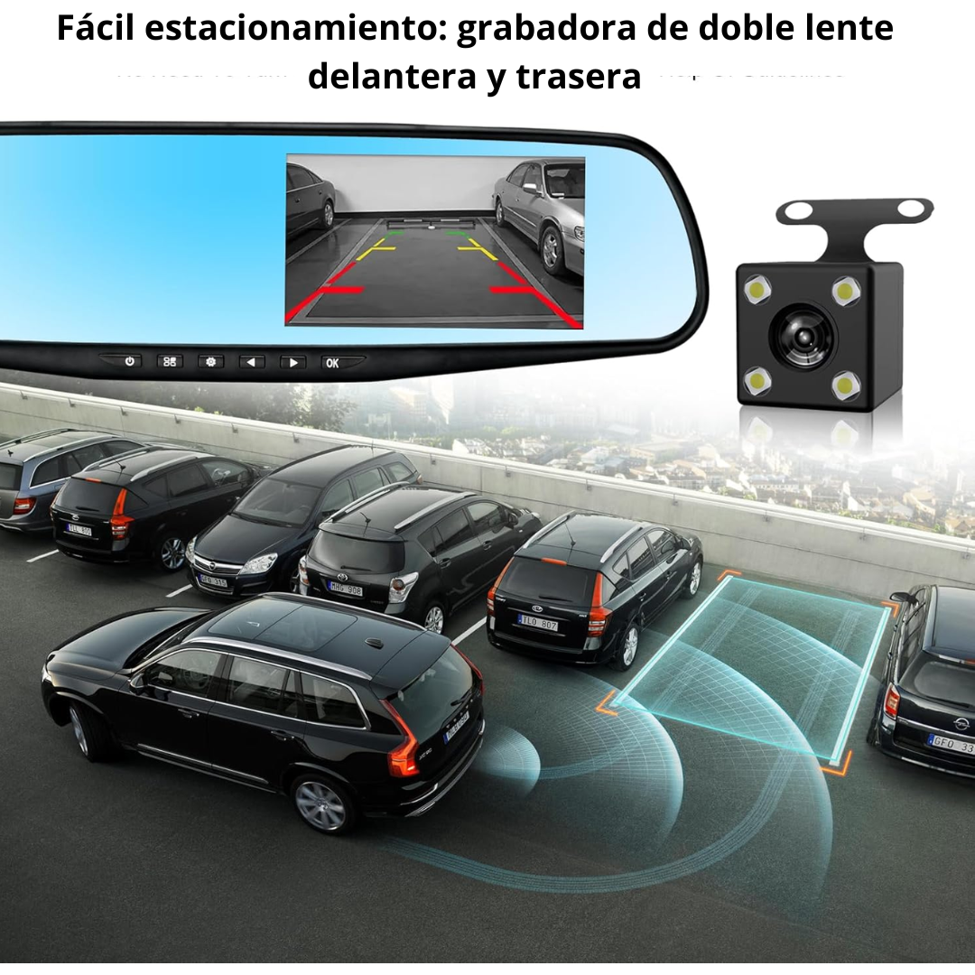 Retrovisor Digital Full HD 1080P con Cámara Trasera - Blackbox