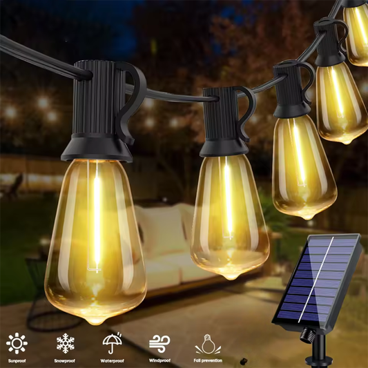 Guirnalda foco Led cálido Solar 5mts