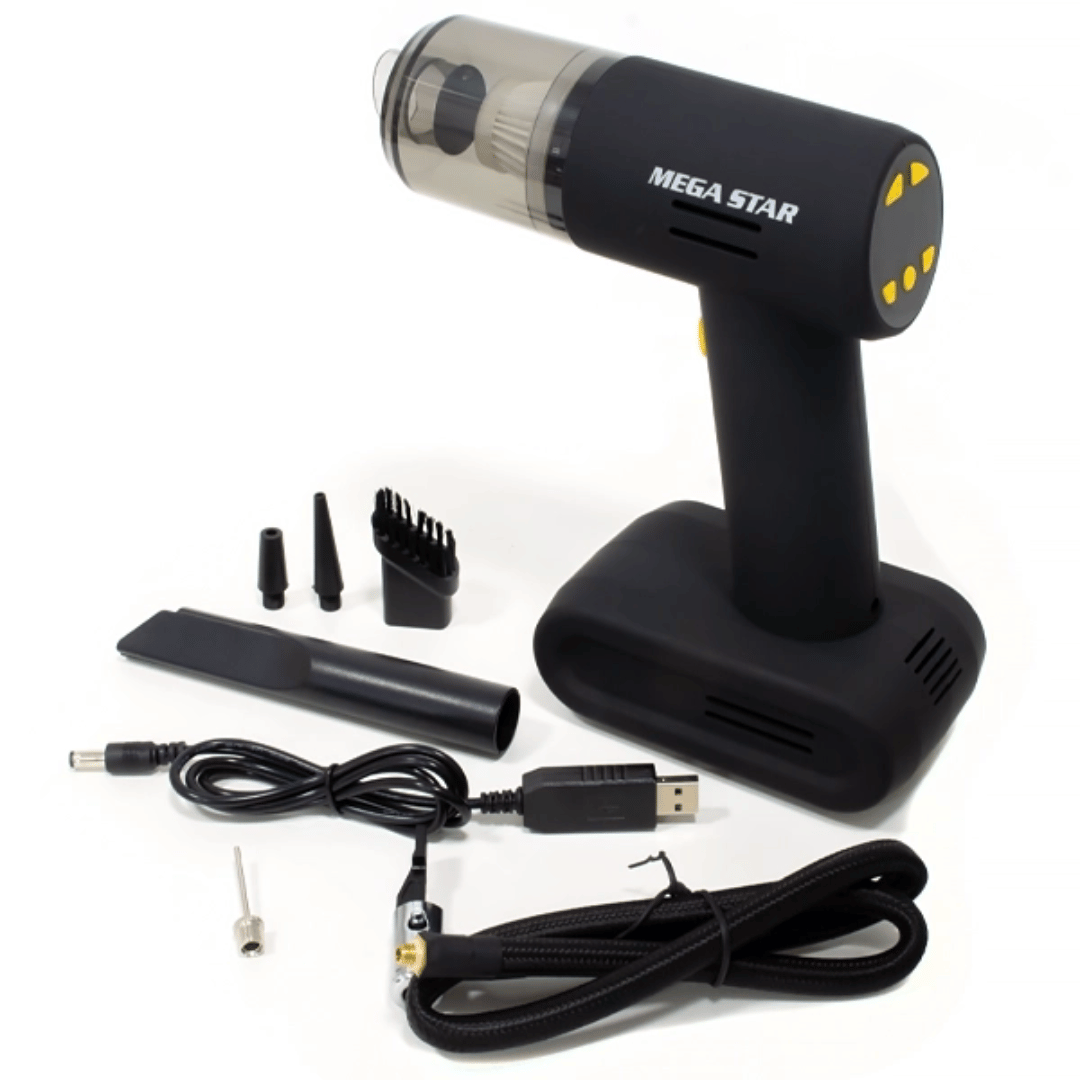 Aspiradora de Polvo Multifuncional MegaStar VC138 90W Recargable — Negra