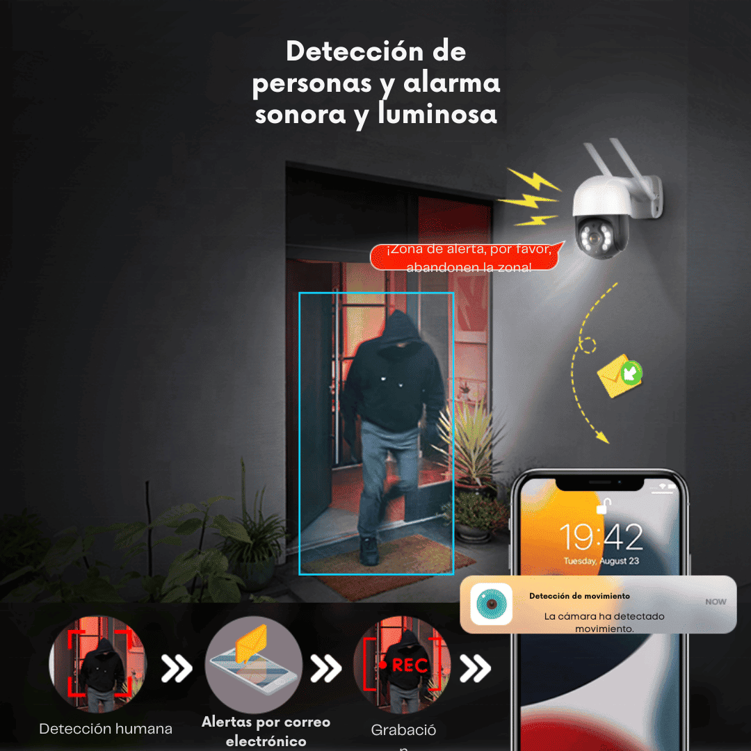 Cámara WiFi Domo PTZ VeeZoom WS-Q202B 2MP