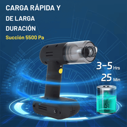 Aspiradora de Polvo Multifuncional MegaStar VC138 90W Recargable — Negra