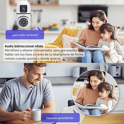 Foco Cámara de Seguridad WiFi Doble Lente 360° 4MP A3056 PRO