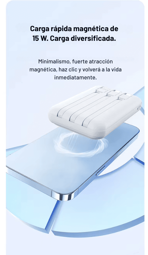 CARGADOR PORTATIL MAGSAFE ECOPOWER EP-C860 / 12000MAH / 3 EN 1