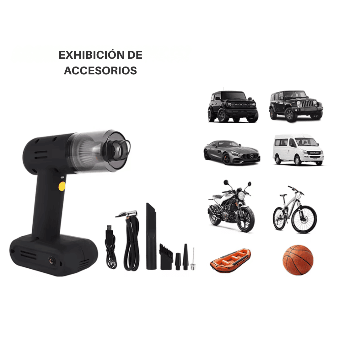 Aspiradora de Polvo Multifuncional MegaStar VC138 90W Recargable — Negra