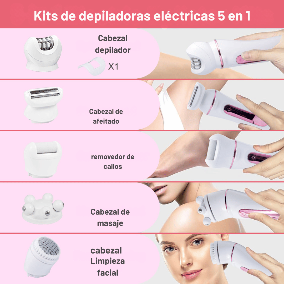 Depilador MegaStar GWE858 5 en 1 Recargable — Para Mujer