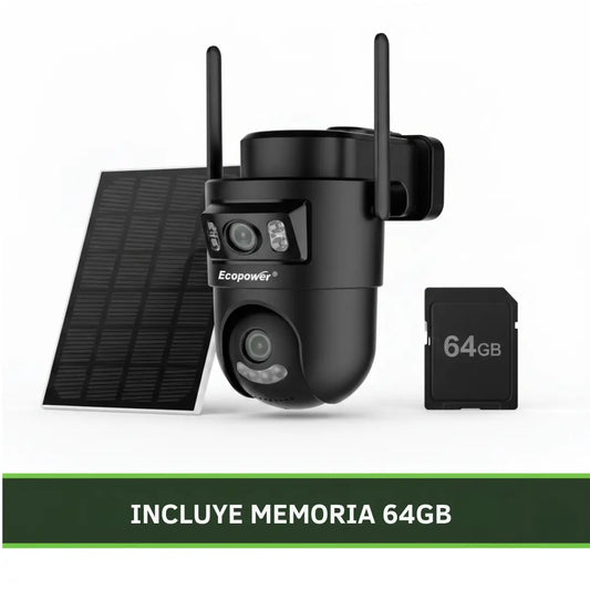 Cámara Solar 4G Ecopower EP-C054 4MP PTZ con Memoria de 64gb