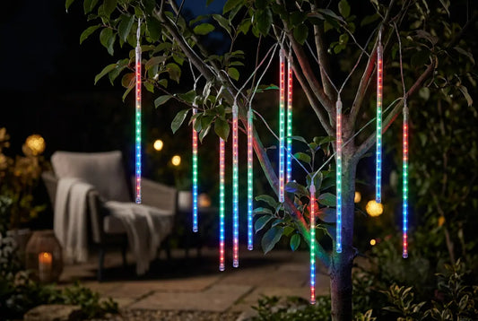 Guirnalda LED Lluvia de Meteoros Multicolor – 10 Tubos de 50 cm