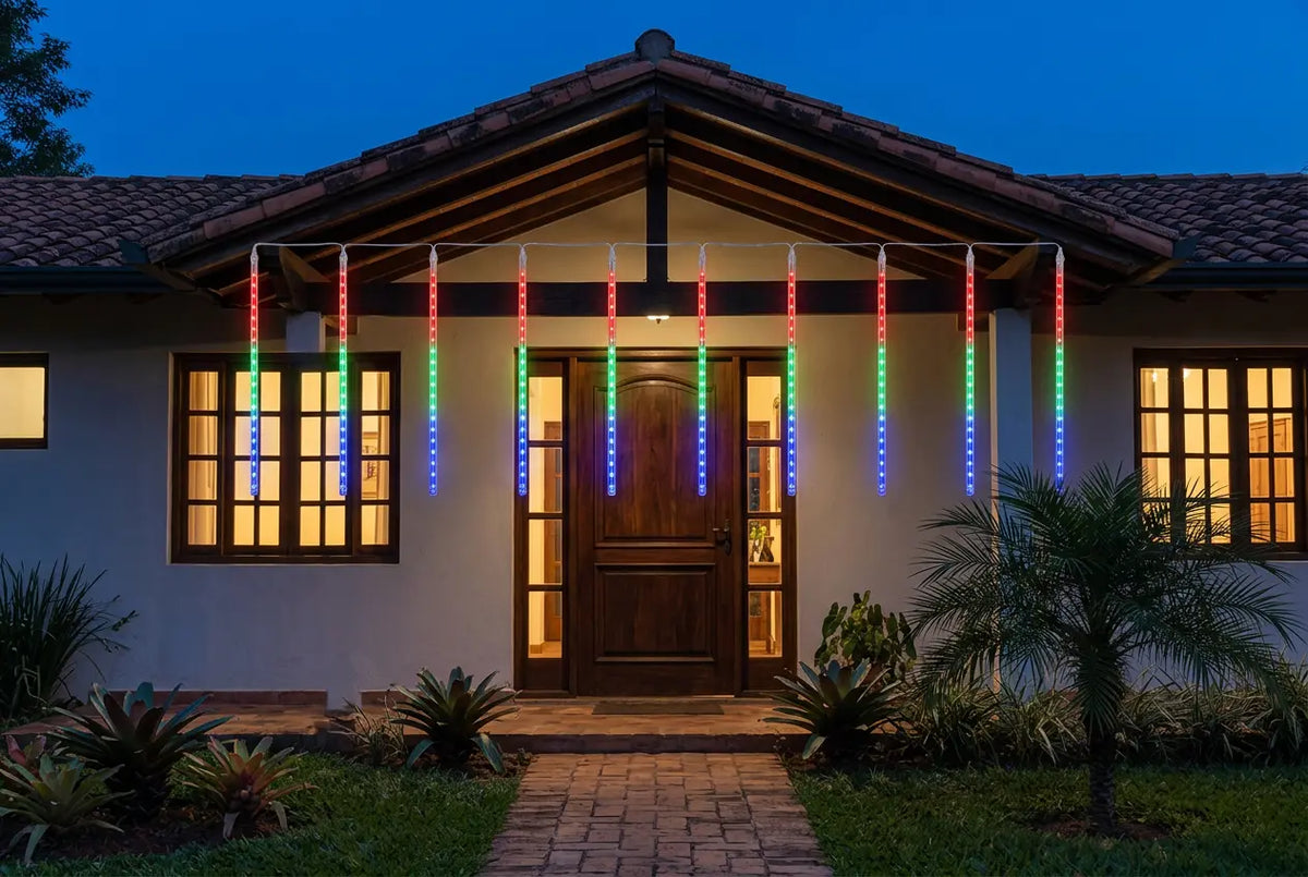 Guirnalda LED Lluvia de Meteoros Multicolor – 10 Tubos de 50 cm