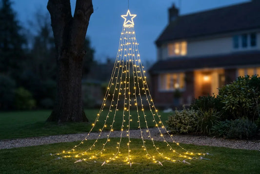 Guirnalda LED con Estrella y Cascada de Luz Cálida – 462 LED, 5 m