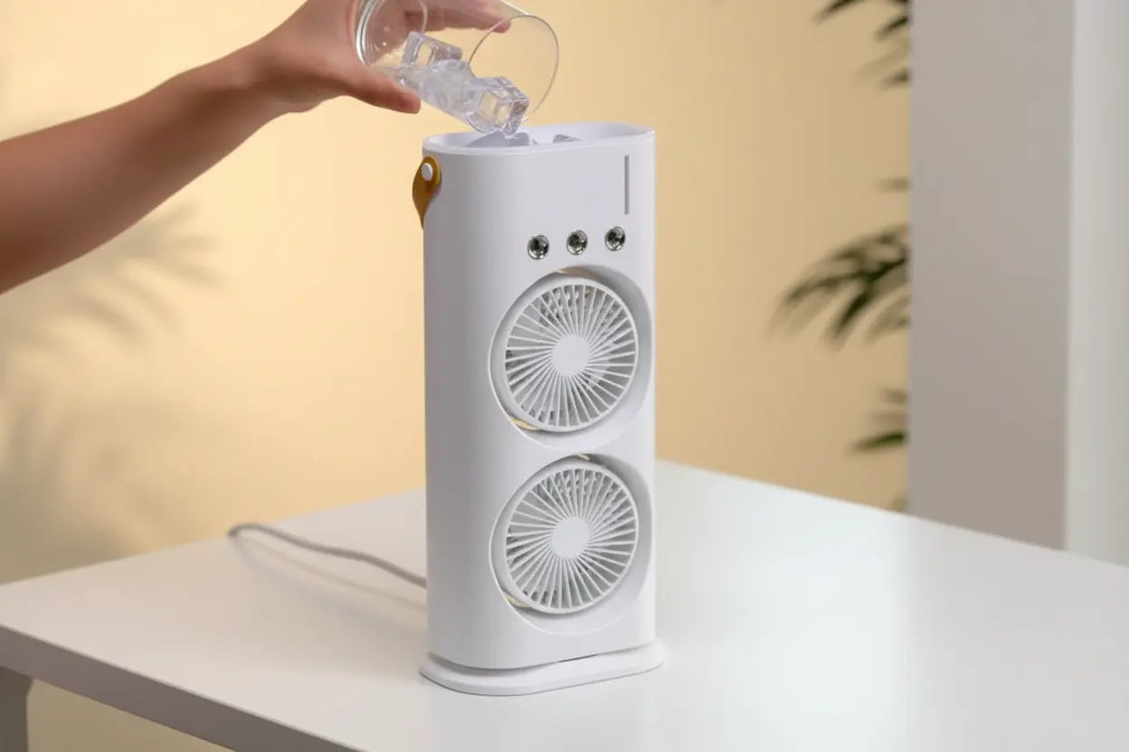 Ventilador de Mesa con Humidificación