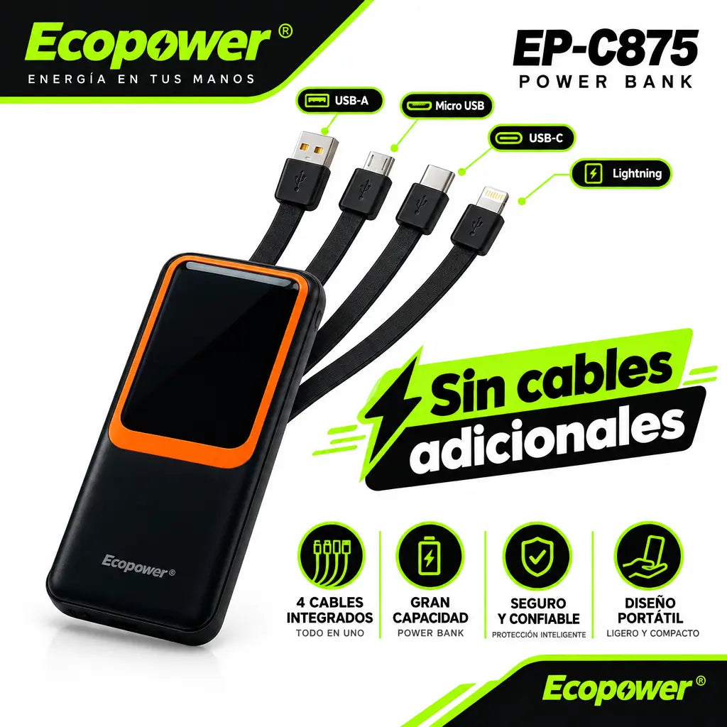 Power Bank Ecopower EP-C875 12000 mAh Smart Charge