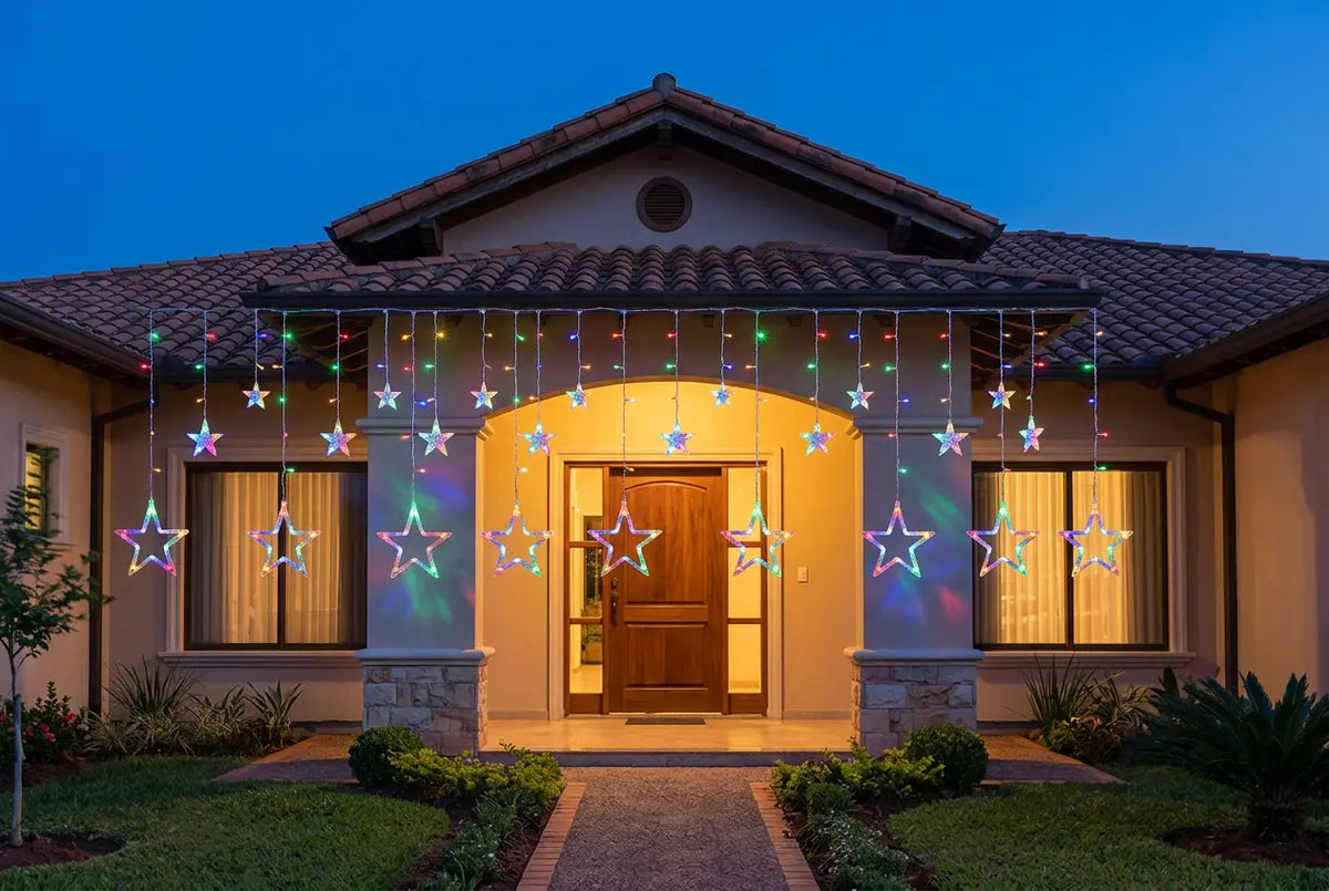 Guirnalda Cascada de Estrellas LED Multicolor 138 LED – 4,5 m