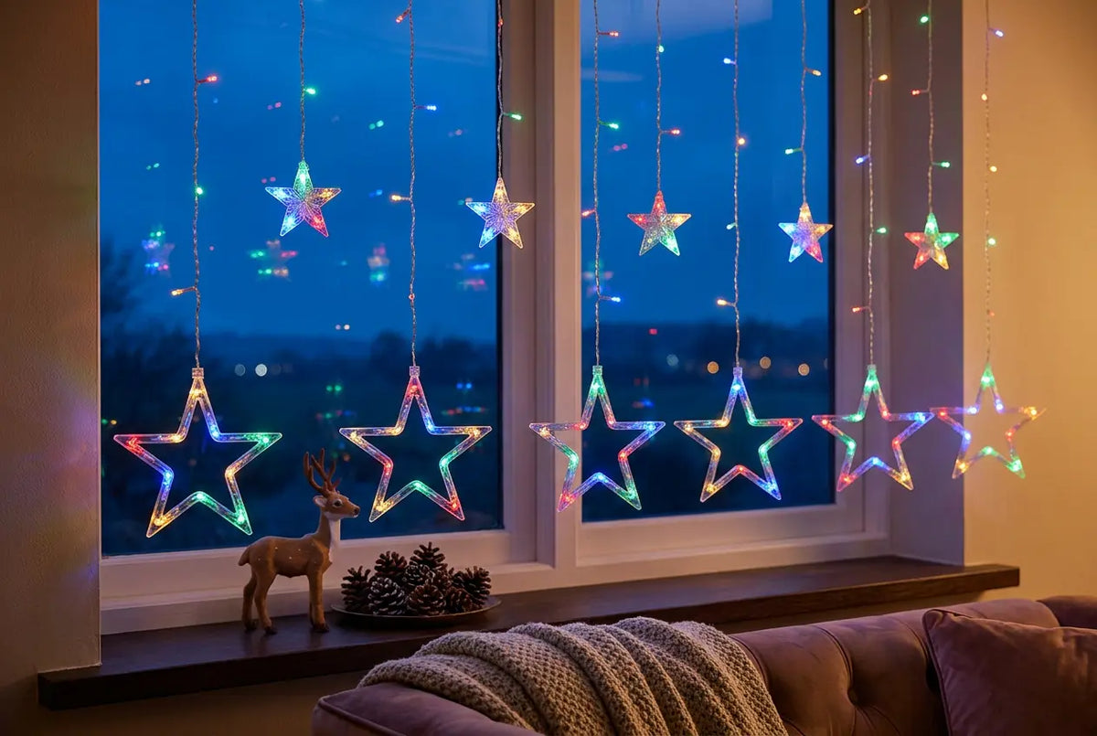 Guirnalda Cascada de Estrellas LED Multicolor 138 LED – 4,5 m